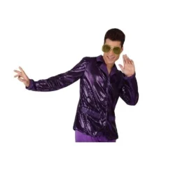 Veste Disco Brillante Homme Violette - Taille au Choix