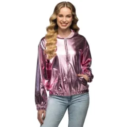 Veste métallique rose fluo pour festival - Taille au choix