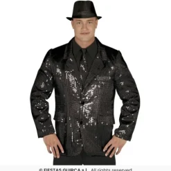 Veste à Sequins Homme - Noir - Taille au Choix