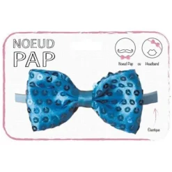 Véritable Noeud Papillon à Sequins - Turquoise