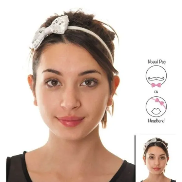 Véritable Noeud Papillon à Sequins - Argent
